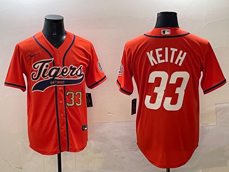 Men Detroit Tigers #33 Keith Orange Joint Name Game 2025 Nike MLB Jersey style 2->detroit tigers->MLB Jersey